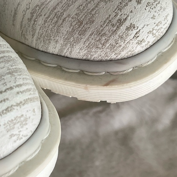 Dr. Martens Pascal White leather Suede Ankle Combat Boots - Picture 7 of 10